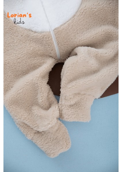 Welsoft Açık Kahve Tavşan Yumuşak Peluş Fermuarlı Bebek Tulumu - 3 Yaş fırsatları
