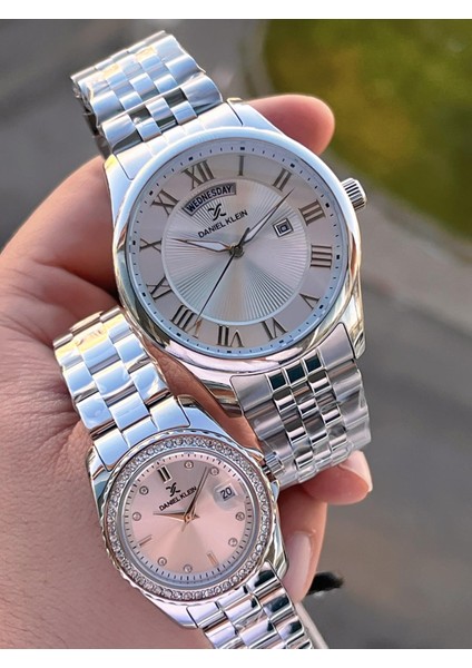 Çelik Kordon Takvimli Kadran 3 Atm 2 Yıl Garantili Sevgili Kombini Çift Saati B.10713C1 fiyatları