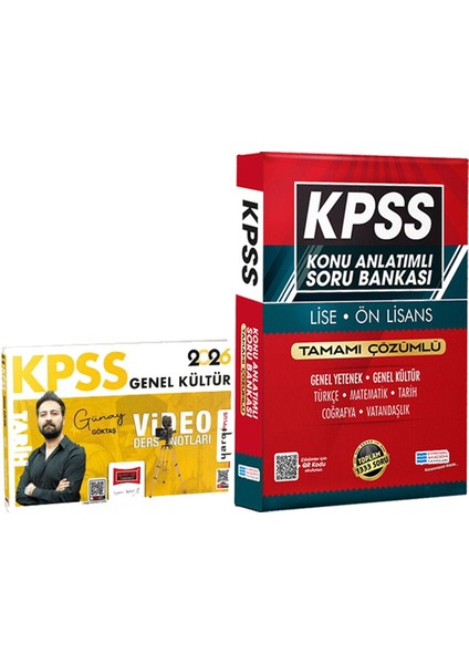 2026 Kpss Tarih Video Ders Notları Günay Göktaş - Lise Önlisans Konu Ant. Soru