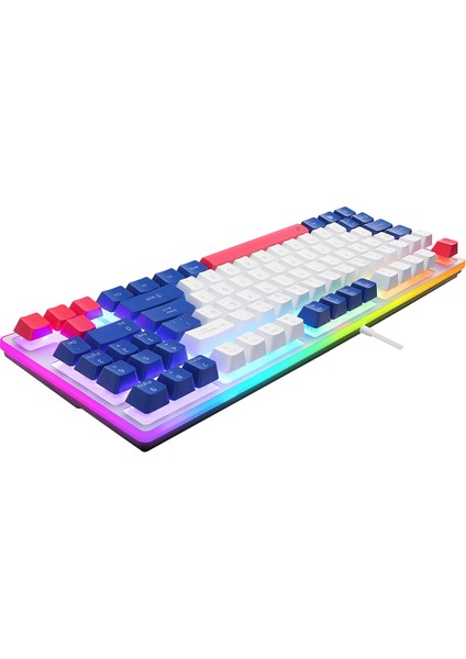 eMachines EAK216 Beyaz/Mavi/Kırmızı USB Rainbow Aydınlatmalı Q Standart TKL Klavye