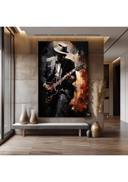 Caz Müzisyeni Posteri, Afro Caz Tablosu, Afrika-Amerikan Erkek Portresi fiyatları