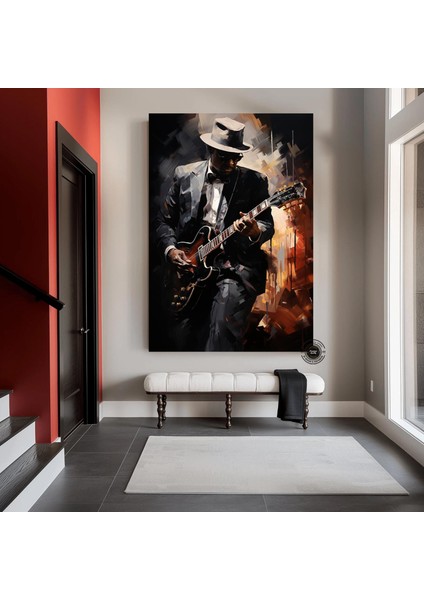 Caz Müzisyeni Posteri, Afro Caz Tablosu, Afrika-Amerikan Erkek Portresi modelleri