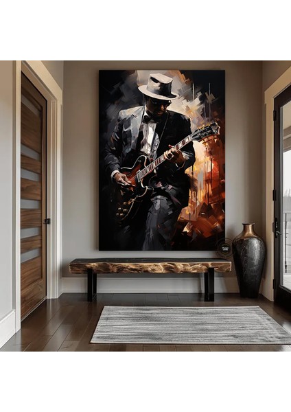 Caz Müzisyeni Posteri, Afro Caz Tablosu, Afrika-Amerikan Erkek Portresi fırsatları