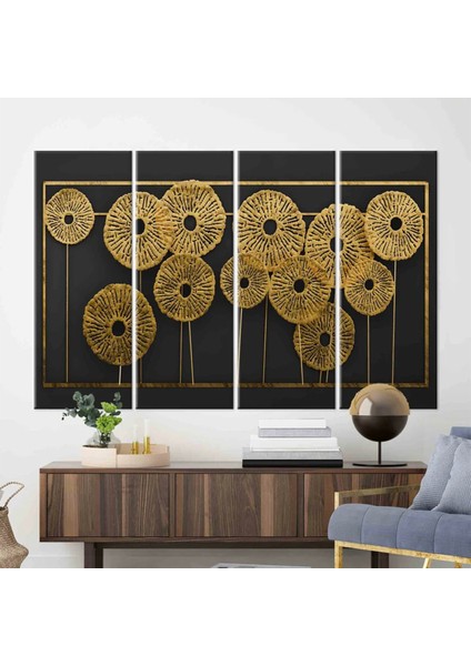 3D Metalik Etkili Modern Duvar Sanatı, Soyut Poster, Altın Efektli Trend Kanvas indirimleri