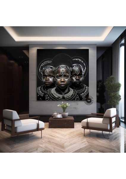 Afrikalı Çocuk Kanvas Tablosu, Afrika Kabile Kültürü Temalı Sanat modelleri