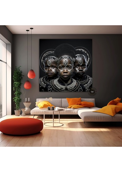 Afrikalı Çocuk Kanvas Tablosu, Afrika Kabile Kültürü Temalı Sanat fırsatları