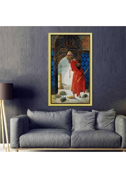 Osman Hamdi Bey - Kaplumbağa Terbiyecisi Kanvas Tablo | En Ünlü Türk Tablosu