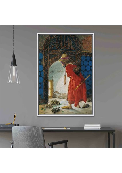 Osman Hamdi Bey - Kaplumbağa Terbiyecisi Kanvas Tablo | En Ünlü Türk Tablosu fiyatları