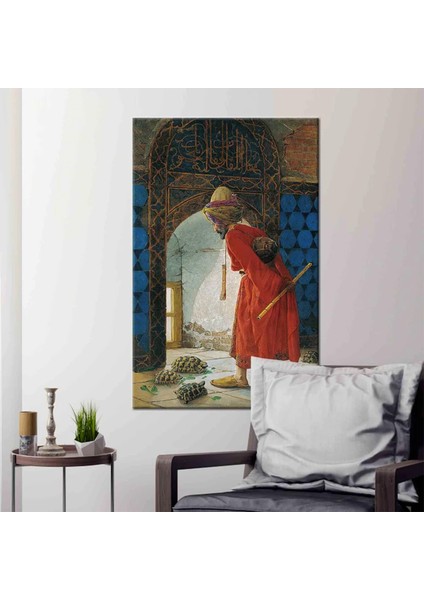Osman Hamdi Bey - Kaplumbağa Terbiyecisi Kanvas Tablo | En Ünlü Türk Tablosu modelleri