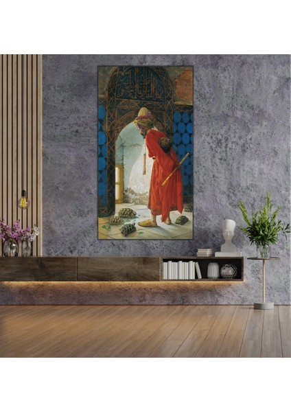 Osman Hamdi Bey - Kaplumbağa Terbiyecisi Kanvas Tablo | En Ünlü Türk Tablosu fırsatları