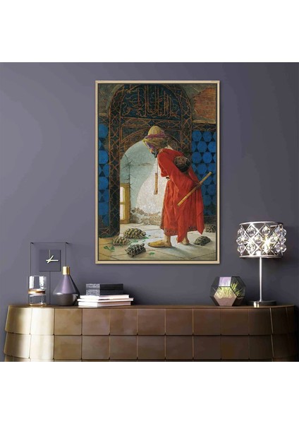 Osman Hamdi Bey - Kaplumbağa Terbiyecisi Kanvas Tablo | En Ünlü Türk Tablosu indirimleri