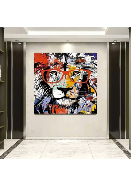 Aslan Kanvası, Graffiti Aslan Tablosu, Renkli Aslan Duvar Sanatı indirimleri