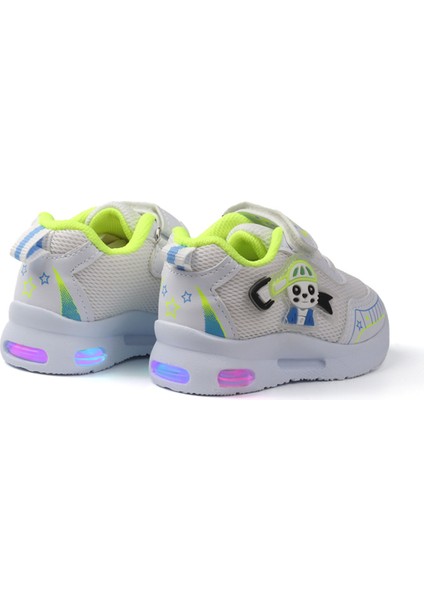 Unisex Bebe Beyaz Sarı Figürlü Işıklı Cırtlı Sneaker Günlük Spor Ayakkabı fiyatları