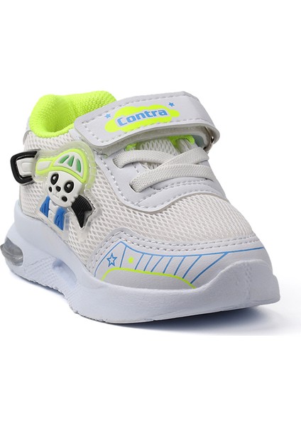 Unisex Bebe Beyaz Sarı Figürlü Işıklı Cırtlı Sneaker Günlük Spor Ayakkabı modelleri
