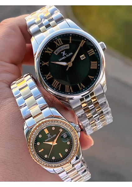 Çelik Kordon Takvimli Kadran 3 Atm 2 Yıl Garantili Sevgili Kombini Çift Saati B.10713C5 fiyatları