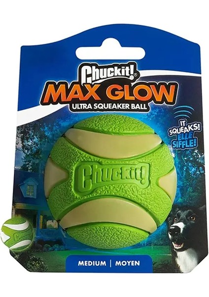 Köpek Oyun Topu Sesli Gece Parlayan Chuckıt! Max Glow (Orta Boy)