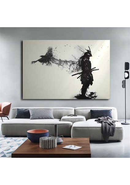 Samuray Adam Kanvası, Yırtıcı Temalı Asılmaya Hazır Samuray Tablosu fiyatları