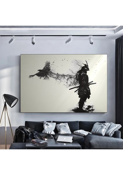 Samuray Adam Kanvası, Yırtıcı Temalı Asılmaya Hazır Samuray Tablosu modelleri