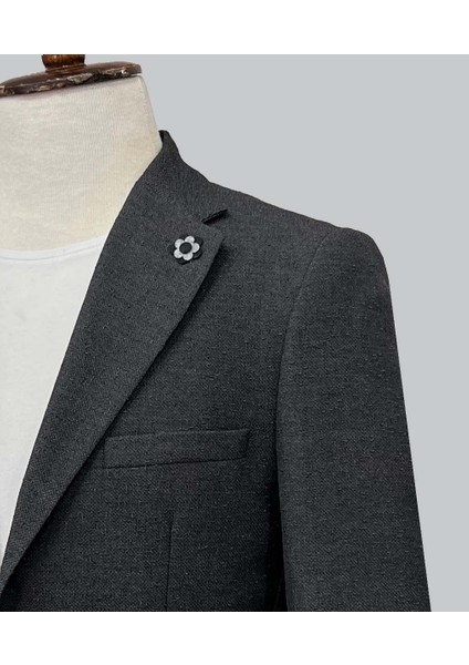 Koyu Gri Mono Yaka Astarsız Ceket 4333-06 fiyatları
