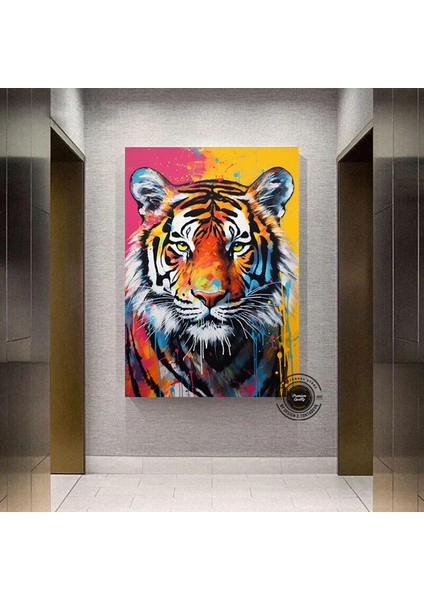 Soyut Graffiti Aslan Tablosu; Modern Hayvan Sokak Sanatı; Renkli Kanvas Poster Baskısı; Duvar Sanatı modelleri