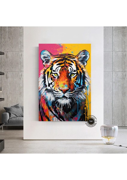 Soyut Graffiti Aslan Tablosu; Modern Hayvan Sokak Sanatı; Renkli Kanvas Poster Baskısı; Duvar Sanatı fırsatları