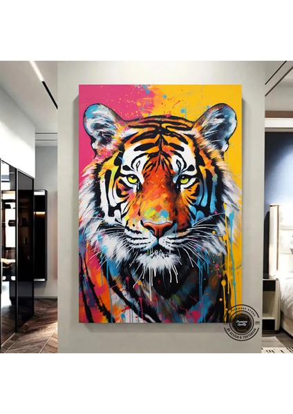Soyut Graffiti Aslan Tablosu; Modern Hayvan Sokak Sanatı; Renkli Kanvas Poster Baskısı; Duvar Sanatı indirimleri