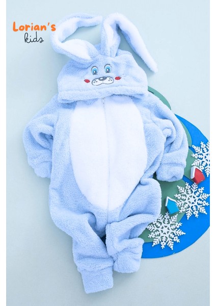 Welsoft Erkek Mavi Tavşan Yumuşak Peluş Fermuarlı Bebek Tulumu - 2 Yaş fiyatları