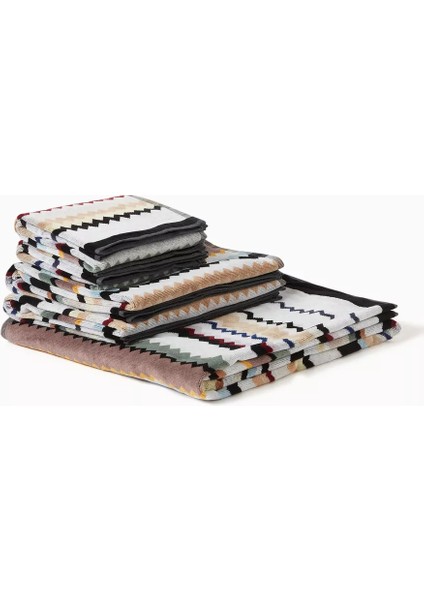 Mıssonı Home Curt Zigzag 5’li Havlu Seti, Pamuklu, Yumuşak, Ikonik Zigzag Desenler