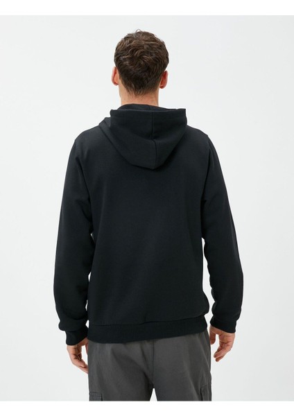 Kolej Sweatshirt Kapşonlu Baskılı Kanguru Cep Detaylı Şardonlu 4WAM70118MK fiyatları