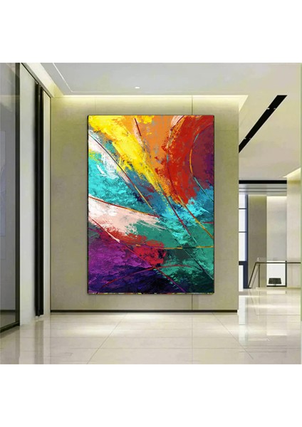 Soyut Duvar Sanatı, Kırmızı Mavi Sarı Renkli Kanvas Baskı, Renkli Ev Dekoru, Asılmaya Hazır fiyatları