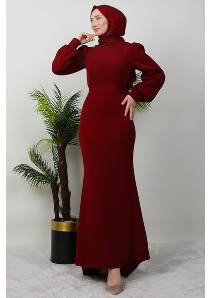 Lavin Krep Elbise Bordo modelleri
