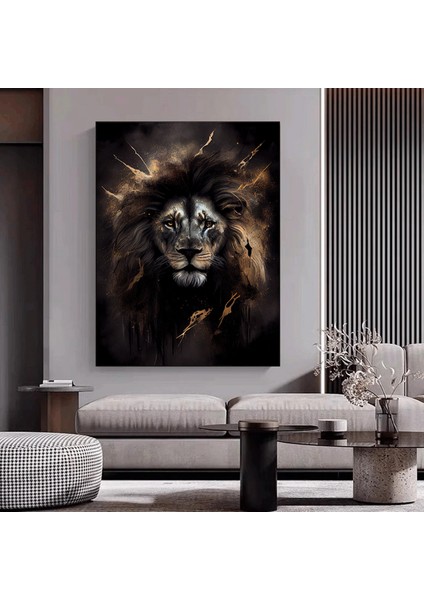 Aslan Kanvası, Renkli Kanvas Sanatı, Modern Hayvan Temalı Duvar Dekoru modelleri
