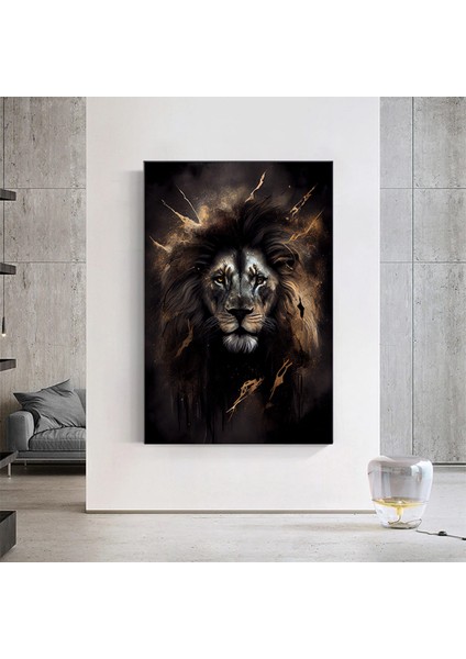 Aslan Kanvası, Renkli Kanvas Sanatı, Modern Hayvan Temalı Duvar Dekoru fırsatları