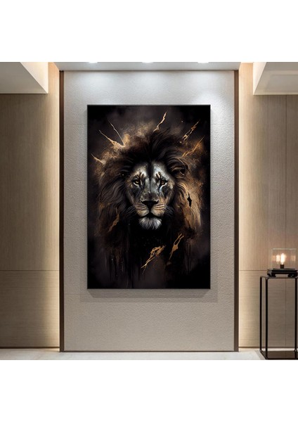 Aslan Kanvası, Renkli Kanvas Sanatı, Modern Hayvan Temalı Duvar Dekoru
