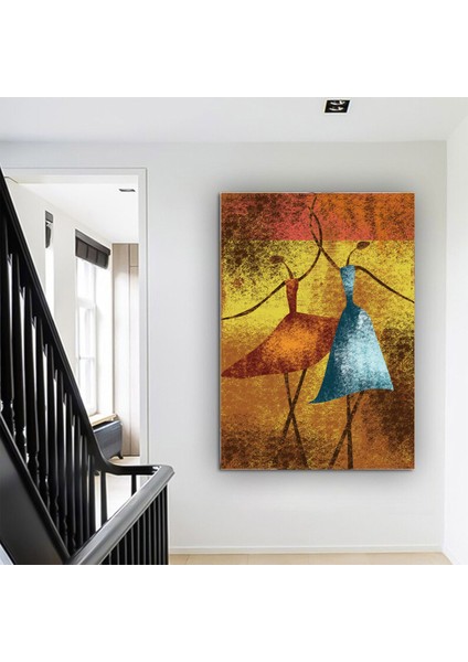 Renkli Sanat Eseri – Yağlı Boya Baskısı; Balerin Suluboya; Bale Kanvas; Dans Sanatı; Afrikalı Kadın modelleri