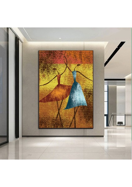 Renkli Sanat Eseri – Yağlı Boya Baskısı; Balerin Suluboya; Bale Kanvas; Dans Sanatı; Afrikalı Kadın fırsatları