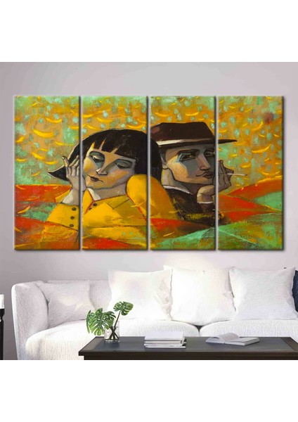 Aşıklar Portre Posteri, Sevgililer Günü Tablosu, Erkek-Kadın Portre Kanvası indirimleri