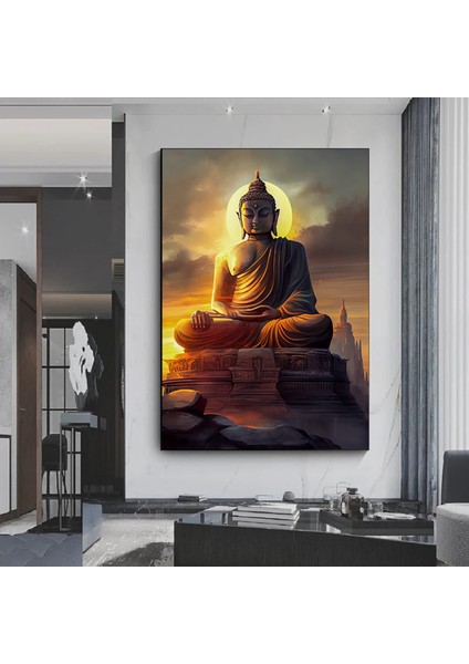 Buddha Kanvas Tablosu; Asya Duvar Sanatı; Meditasyon Kanvası; Budist Baskı; Meditasyon Duvar Sanatı;