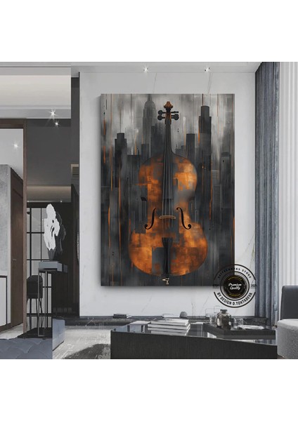 Keman Soyut Duvar Sanatı Kanvas; Keman Duvar Sanatı; Soyut Duvar Sanatı; Keman Sanatı; Müzik Tablosu