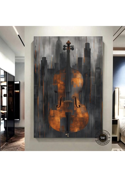 Keman Soyut Duvar Sanatı Kanvas; Keman Duvar Sanatı; Soyut Duvar Sanatı; Keman Sanatı; Müzik Tablosu