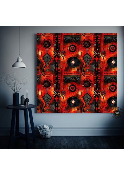 Afrikalı Kültür Duvar Sanatı, Soyut Afrika Duvar Sembolleri, Etnik Hediye Kanvası