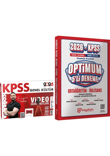2026 Kpss Coğrafya Video Ders Notları Engin Eraydın - Optimum 5 Deneme