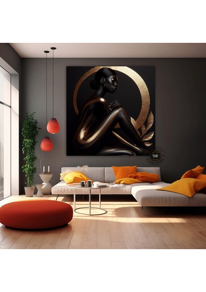 Afrikalı Kadın Çıplak Sanatı – Siyah Erotik Sanat; Sıcak Yatak Odası Dekoru; Siyah Kadın Çıplak Kanv fırsatları