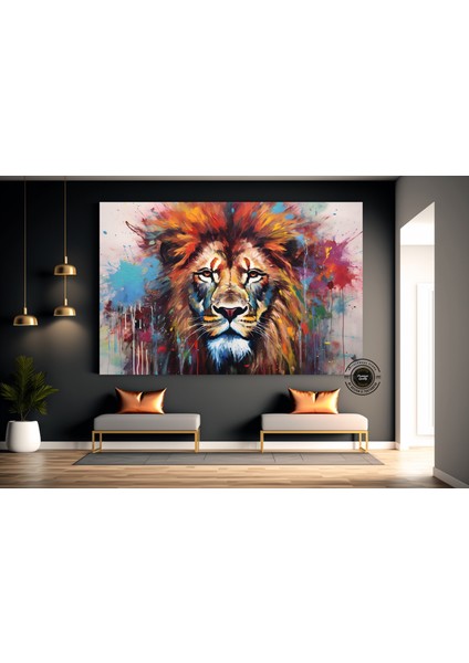 Graffiti Aslan Kanvas Baskısı; Renkli Kanvas Boyamalar; Ev Duvar Dekoru; Aslan Duvar Sanatı; Soyut A fiyatları