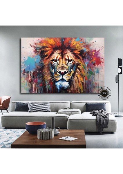 Graffiti Aslan Kanvas Baskısı; Renkli Kanvas Boyamalar; Ev Duvar Dekoru; Aslan Duvar Sanatı; Soyut A modelleri