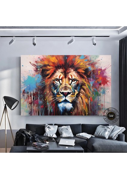 Graffiti Aslan Kanvas Baskısı; Renkli Kanvas Boyamalar; Ev Duvar Dekoru; Aslan Duvar Sanatı; Soyut A fırsatları