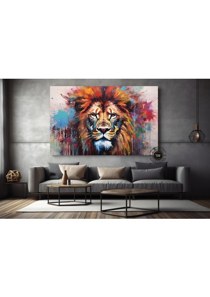 Graffiti Aslan Kanvas Baskısı; Renkli Kanvas Boyamalar; Ev Duvar Dekoru; Aslan Duvar Sanatı; Soyut A indirimleri