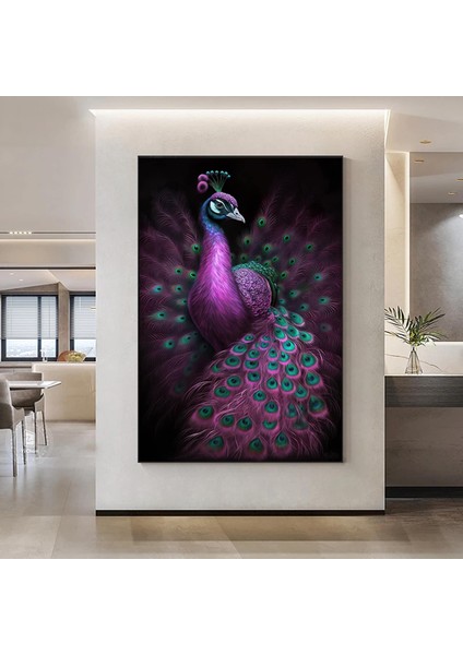 Modern Sanat Pembe Tavuskuşu – Lüks Dijital Baskı Sanatı; Tavuskuşu Kanvas Resmi fiyatları
