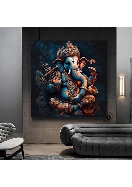 Harika Ganesha Duvar Sanatı – Soyut Duvar Sanatı, Renkli Ilham Veren Ganesha Kanvas Tablosu modelleri