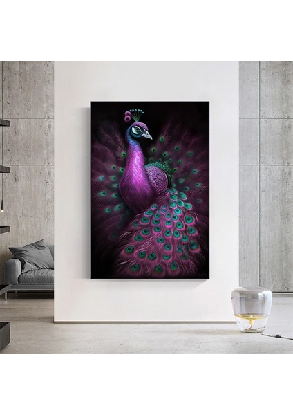 Modern Sanat Pembe Tavuskuşu – Lüks Dijital Baskı Sanatı; Tavuskuşu Kanvas Resmi fırsatları